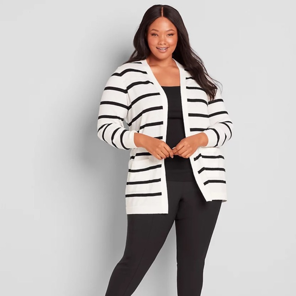 Lane Bryant Striped Cardigan